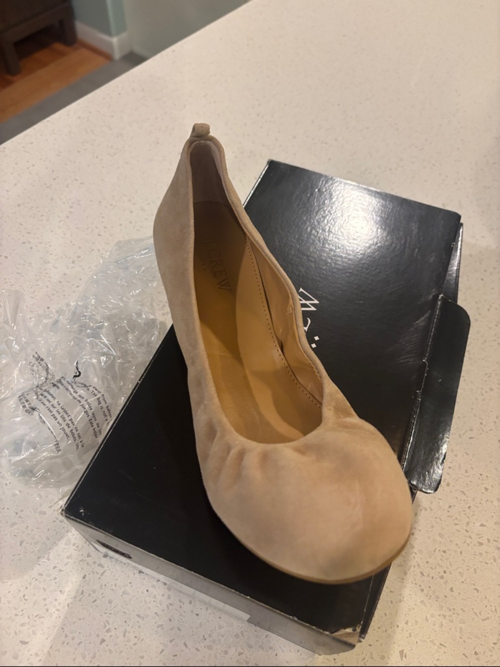 J. Crew Beige Suede Ballet Flat